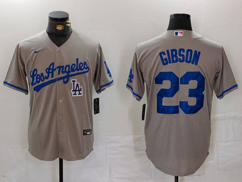 Men Los Angeles Dodgers #23 Gibson Grey Nike Game 2024 MLB Jersey style 6->los angeles dodgers->MLB Jersey